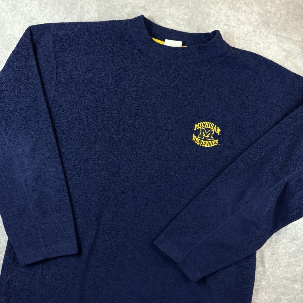 Michigan‎ Wolverines Sweater Mens XL Blue Pullover Fleece Pro Edge Vintage